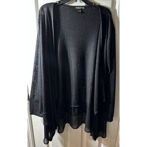 Esperanza Cardigan Sweater Womens 3X Black Open Front Long Sleeve Knit